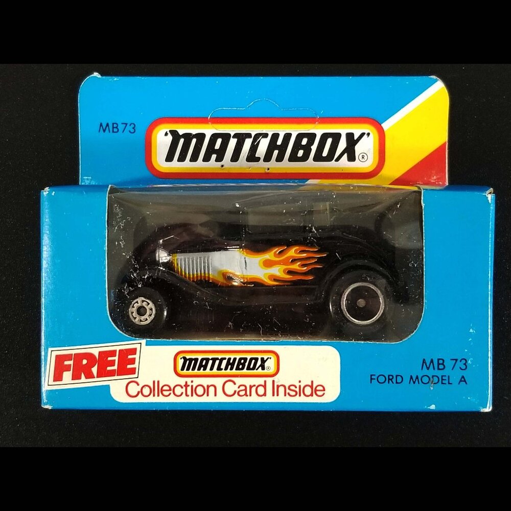 Matchbox Ford Model A / 1986 / MB 73 / Rare Unpunched Collection Card Blue Box